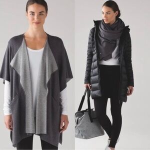 Lululemon After Asana Wrap Sweater OS Heathered Gray